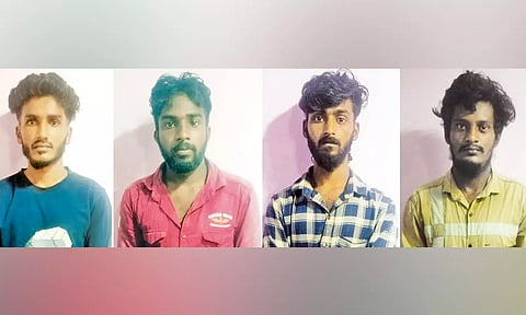 கொள்ளையர்களை அரிவாளை கொண்டு விரட்டிய முதியவர்: பெண்ணிடம் நகை பறிக்க முயன்ற 4 பேர் கைது