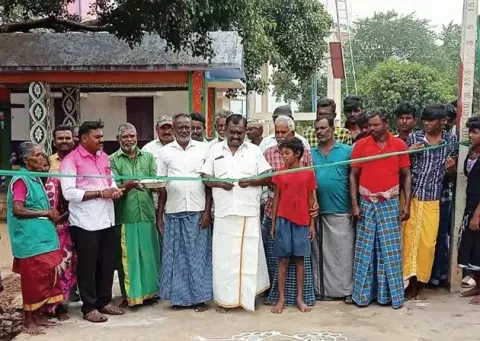 கோவிந்தபேரி ஊராட்சியில் புதிய சிமெண்ட் சாலை திறப்பு