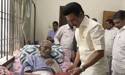 அய்யா பழ.நெடுமாறன் விரைந்து நலம் பெற விழைகிறேன்- முதலமைச்சர் மு.க.ஸ்டாலின்