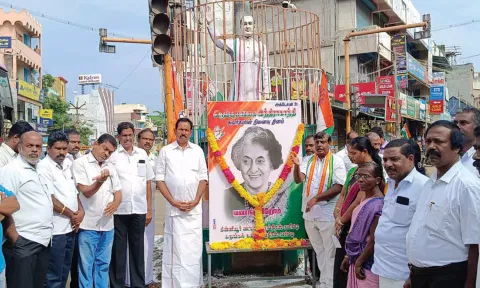 கருங்கலில் இந்திரா காந்தி நினைவு நாள் அனுசரிப்பு