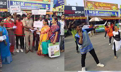 விழிப்புணர்வு கலைநிகழ்ச்சி நடத்திய மாணவர்கள்.&nbsp;