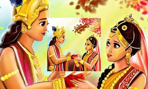 கிருஷ்ணருக்கு ஆடை கொடுத்த திரவுபதி