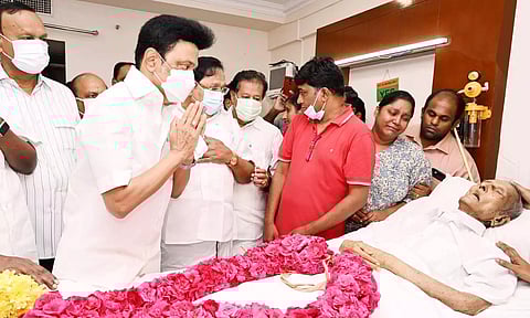 மூத்த தலைவர் சங்கரய்யா உடலுக்கு முதலமைச்சர் மு.க.ஸ்டாலின் நேரில் அஞ்சலி