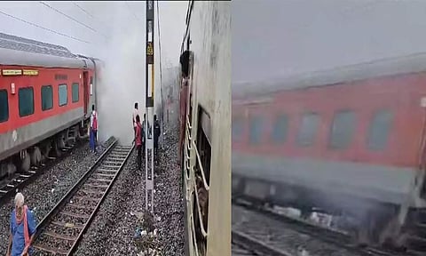 சென்னை ரெயிலில் திடீர் புகை- பயணிகள் அதிர்ச்சி