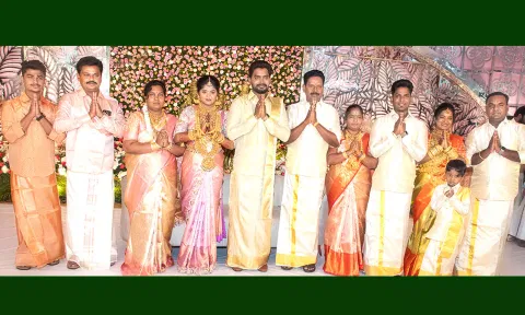 ஸ்ரீகாமாட்சி குரூப்ஸ்- எஸ்.பி.எல். குரூப்ஸ் இல்ல திருமண விழா நடந்தது