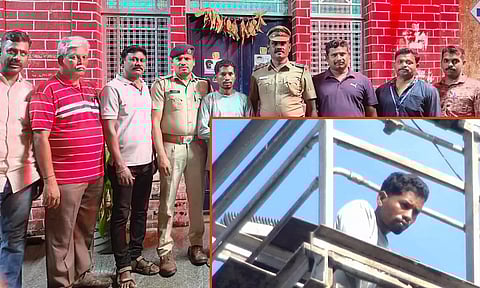 டவரில் ஏறி தற்கொலை மிரட்டல் விடுத்த வட மாநில வாலிபர்