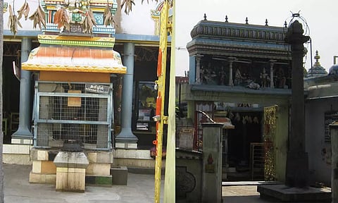 சேலம் காசிவிஸ்வநாதர் கோவில் சுவரில்  போஸ்டர் ஓட்டியவர் மீது வழக்கு