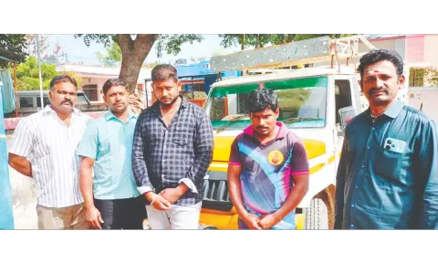 கைது செய்யப்பட்ட வாலிபர்களை படத்தில் காணலாம்.