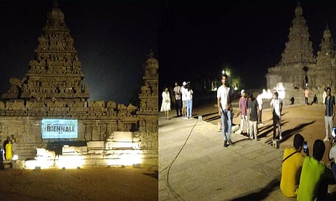 மாமல்லபுரத்தில் புராதன சின்னங்களில் ஒளி அலங்காரம்