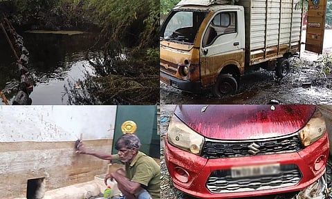 மழைநீரில் எண்ணெய் கழிவு கலப்பு: கண் எரிச்சல், சுவாச பிரச்சனையால் 25 ஆயிரம் குடும்பங்கள் அவதி