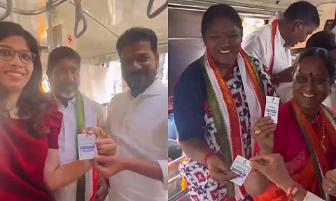 அரசு பஸ்களில் பெண்களுக்கு இலவச பயணம்: மகாலட்சுமி திட்டத்தை தொடங்கி வைத்தார் ரேவந்த் ரெட்டி