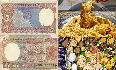 ஓட்டலில் வினோதம்: பழைய 2 ரூபாய் நோட்டுக்கு ஐதராபாத் பிரியாணி