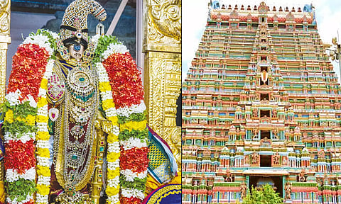 முத்து சாய் கிரீட அலங்காரத்தில் நம்பெருமாள்