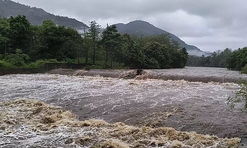 வைகை அணையின் நீர்பிடிப்பு பகுதியில் பெய்து வரும் கனமழை காரணமாக வருசநாடு பகுதியில் வெள்ளப்பெருக்கு ஏற்பட்டுள்ளது.