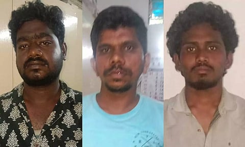 கைதான அபிஷேக், பாஸ்கர் மற்றும் கண்ணன்.