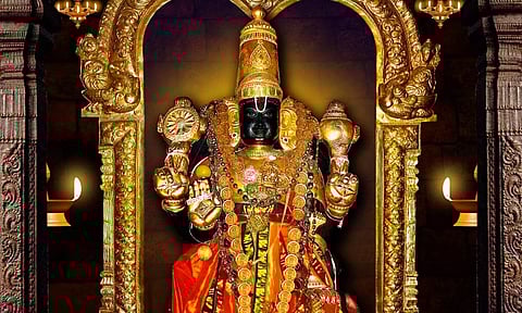 பெருமாளுக்கு சூட்டப்படும் தங்கக் கொண்டை