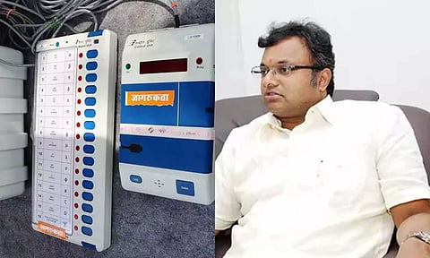 மின்னணு எந்திரத்துக்கு ஆதரவு-மோடியின் பலம் பற்றி பேச்சு: கார்த்தி ப.சிதம்பரம் மீது நடவடிக்கை