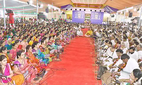 177-வது ஆராதனை விழா: 1000 கலைஞர்கள் பஞ்சரத்ன கீர்த்தனைகளை பாடி தியாகராஜருக்கு இசை அஞ்சலி