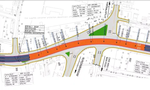  புதிதாக கட்டப்படும் மேம்பாலத்தின் வரைபடம்