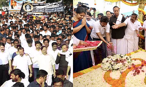 அண்ணா நினைவு நாள்: தி.மு.க. அமைதி பேரணி - நினைவிடத்தில் மரியாதை