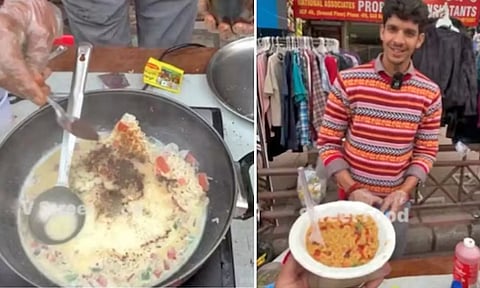 காபி- பால் சேர்த்து மேகி தயாரித்த வியாபாரி