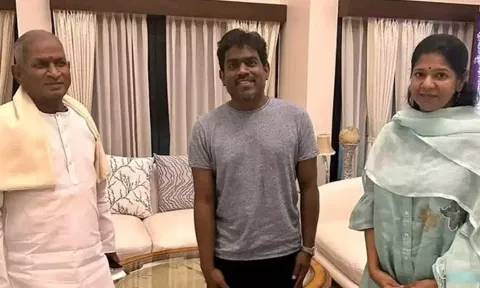 இளையராஜாவுக்கு கனிமொழி எம்.பி. நேரில் ஆறுதல்