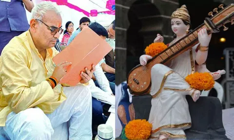 'கல்விக்கு சரஸ்வதி என்ன செய்தார் என கூறிய தலித் ஆசிரியர் சஸ்பெண்ட்: காங்கிரஸ் கண்டனம்