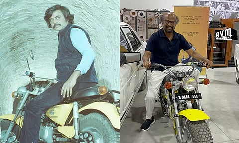 "பாயும் புலி" படத்தில் பயன்படுத்திய பைக்- வைரலாகும் ரஜினியின் புகைப்படம்