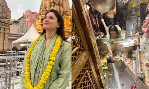 காசி விஸ்வநாதர் கோவிலில் தமன்னா சாமி தரிசனம்- வைரலாகும் புகைப்படங்கள்