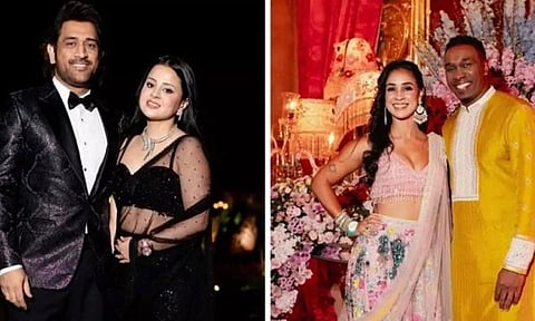 அம்பானி குடும்ப நிகழ்ச்சி: தாண்டியா நடனம் ஆடிய டோனி, பிராவோ தம்பதி- வைரலாகும் வீடியோ