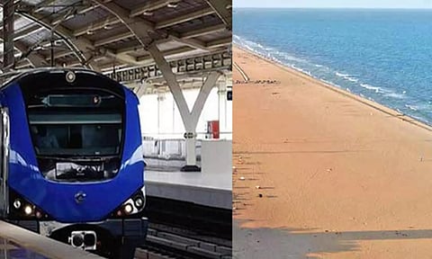 மெரினா கடற்கரையில் மெட்ரோ ரெயில் சுரங்க பாதை தோண்டும் பணி தீவிரம்