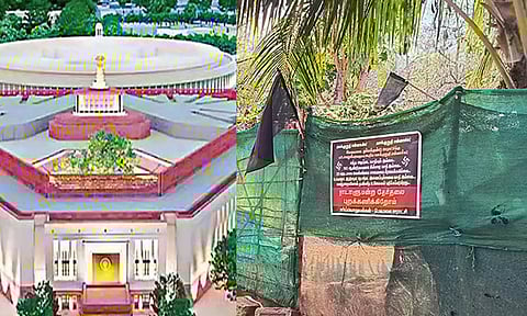 பாராளுமன்ற தேர்தல் புறக்கணிப்பு- வீடுகளில் கருப்புக் கொடி கட்டி  மக்கள் போராட்டம்