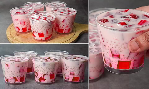 கோடை காலத்துக்கு இதமான ரோஸ்மில்க் சாகோ டிரிங்க்