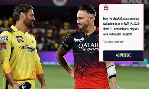 சிஎஸ்கே- ஆர்சிபி ஆன்லைன் டிக்கெட்: இணைய தளம் முடங்கியதால் ரசிகர்கள் அதிருப்தி