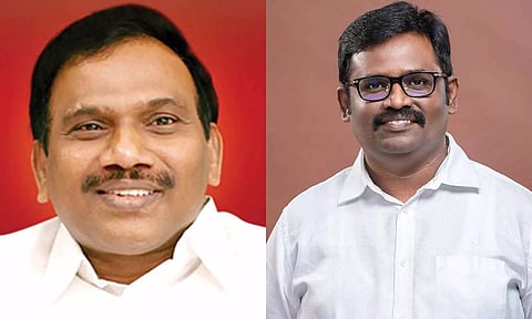 தி.மு.க.- அ.தி.மு.க. நேரடி போட்டி: ஆ.ராசாவை எதிர்த்து முன்னாள் சபாநாயகர் தனபால் மகன் போட்டி