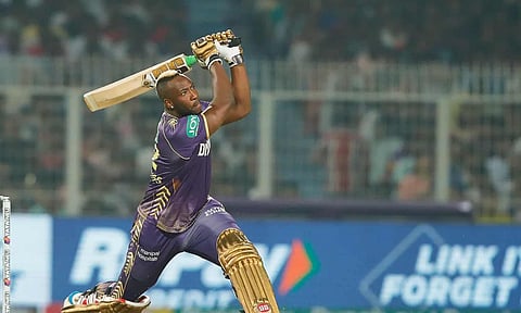 ஆந்த்ரே ரஸல் வாணவேடிக்கை: ஐதராபாத்துக்கு 209 ரன்கள் வெற்றி இலக்காக நிர்ணயித்தது கே.கே.ஆர்.