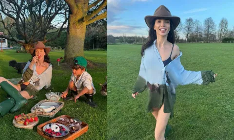 மகனுடன் மரத்தில் ஏறி விளையாடிய எமிஜாக்சன்