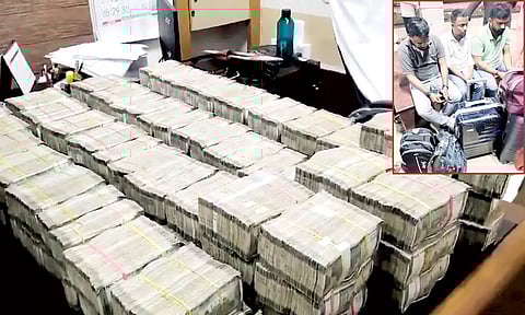 சோதனையில் பறிமுதல் செய்யப்பட்ட ரூ.4 கோடி - கைதானவர்களை காணலாம் (உள்படம்)