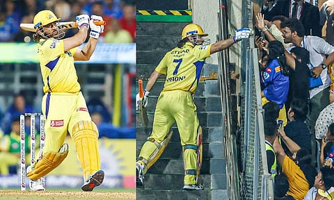 சிக்சர் விளாசிய பந்தை குட்டி ரசிகைக்கு பரிசாக வழங்கிய டோனி- வைரலாகும் வீடியோ