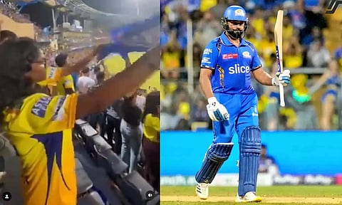 ரோகித் சர்மாவுக்கு ஆதரவாக கோஷம் எழுப்பிய சிஎஸ்கே ரசிகர்கள்- வைரலாகும் வீடியோ