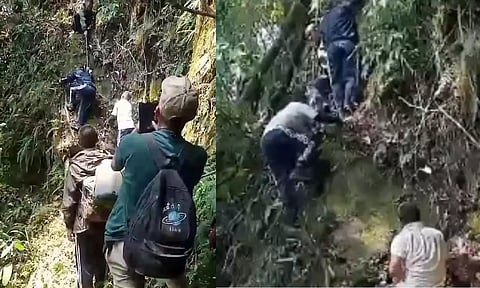 மலைக்கிராம வாக்குச்சாவடிக்கு தேர்தல் அலுவலர்கள் மேற்கொள்ளும் திகில் பயணம்