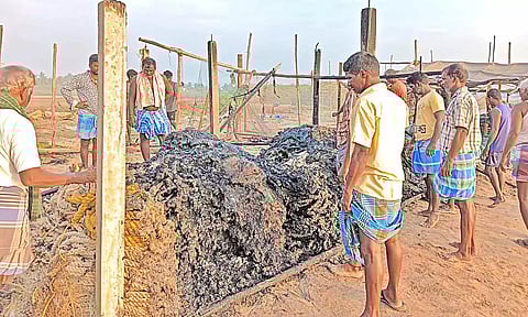 ரூ.15 லட்சம் மதிப்புள்ள மீன்பிடி வலைகள் எரிந்து நாசம்