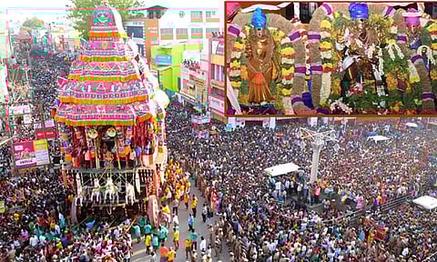 மதுரை சித்திரை திருவிழா தேரோட்டம்: ஆயிரக்கணக்கான பக்தர்கள் பங்கேற்பு