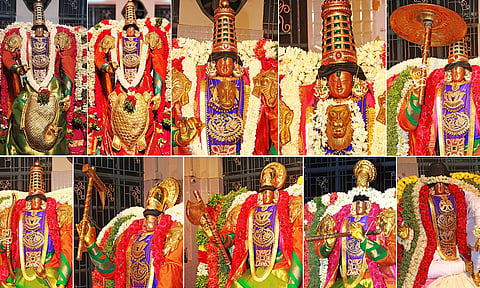 தசாவதாரங்களில் காட்சி தந்த தாடிக்கொம்பு சவுந்தரராஜ பெருமாள்