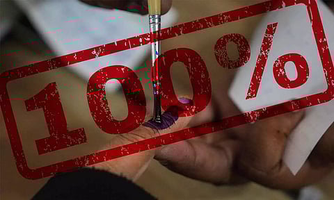 குக்கிராமத்தில் 100 சதவீத வாக்குப்பதிவு