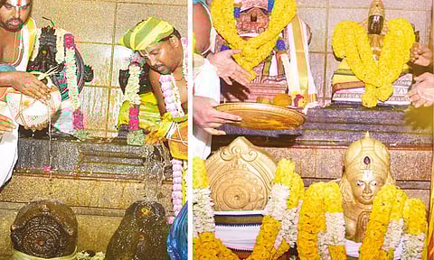 குருப்பெயர்ச்சி: குருவித்துறை குருபகவானுக்கு சிறப்பு அபிஷேகம்