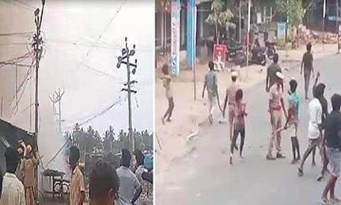 மாரியம்மன் கோவில் திருவிழாவில் வன்முறை: 5 கடைகளுக்கு தீ வைப்பு