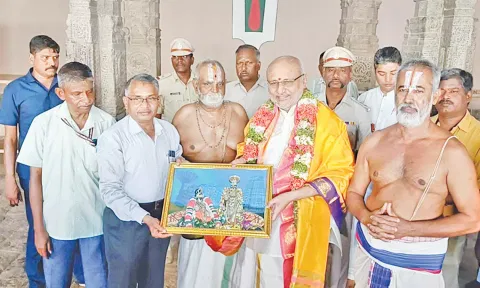 ஜார்க்கண்ட் கவர்னர் சி.பி.ராதாகிருஷ்ணன் ஸ்ரீரங்கத்தில் சாமி தரிசனம்