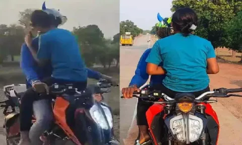 காதலியுடன் சாகச பயணம் செய்த இளைஞர் - ரூ.500 அபராதம் விதித்த போலீஸ்