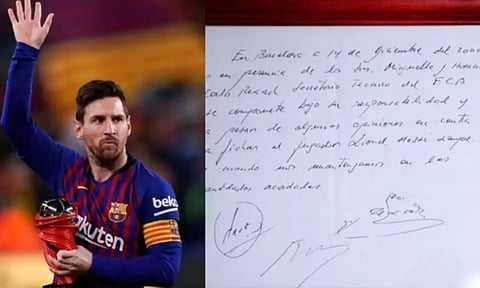 13 வயதில் மெஸ்ஸி கையெழுத்திட நாப்கின் ஏலம்..  விலையை கேட்டா அசந்துருவீங்க!